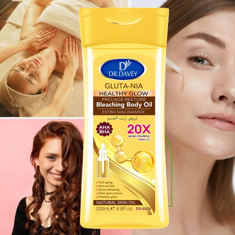 DR.DAVEY Gluta-Nia 200ml Body Oil – Moisturizing Skin Care