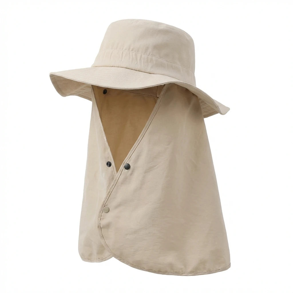 Women Sun Protect Hat Wide Brim UV Protect Outdoor Fishing Hat Adjustable Lightweight for Summer Peaceful Pleasures Health and Wellness Beige