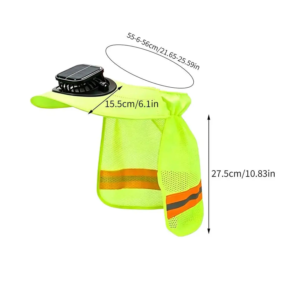 Solar Fan Hard Hat Sun Visor Wide Brim Helmet Cap With Cooling Fan Solar Powered Ventilated Safety Helmet For Construction Peaceful Pleasures Health and Wellness Blue
