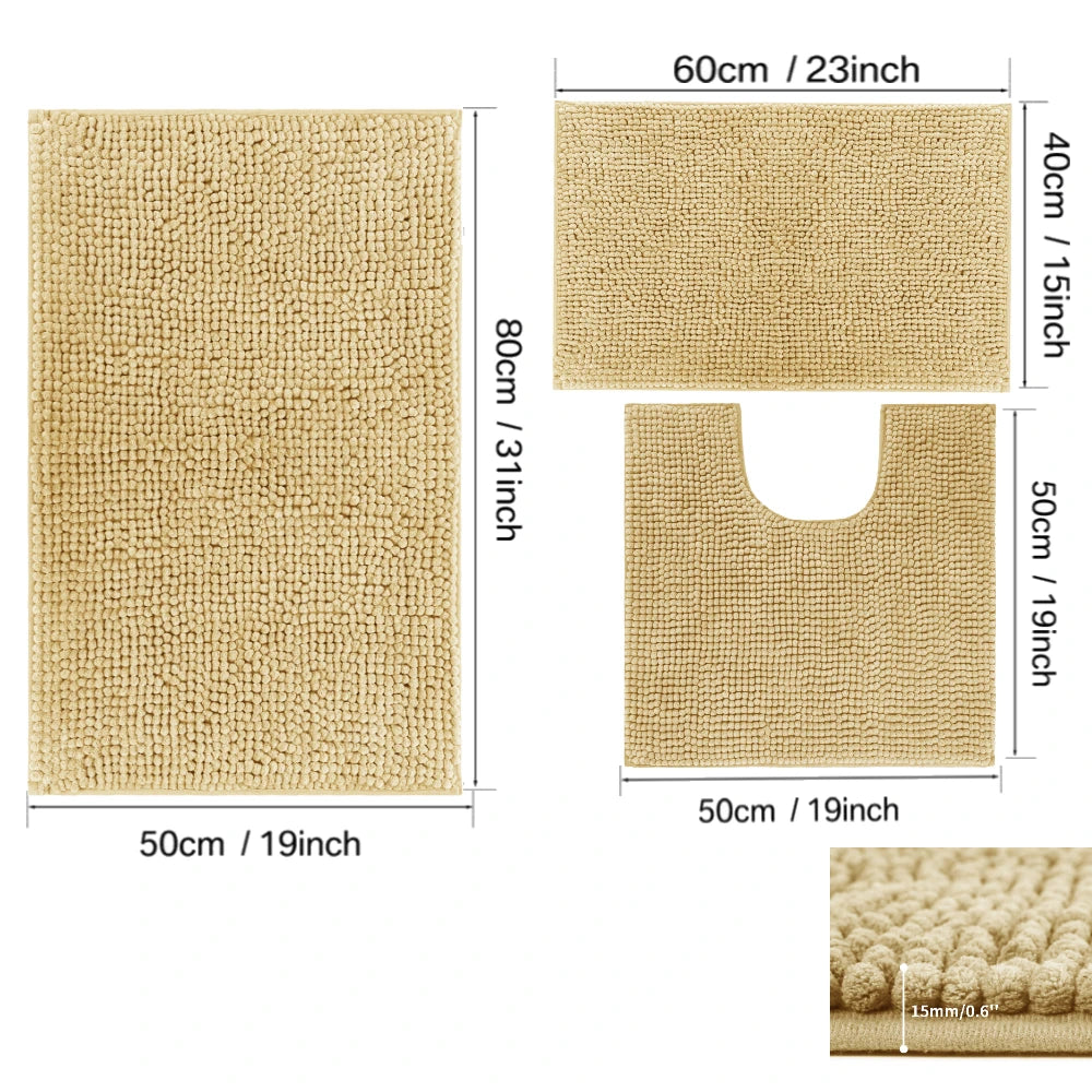 Sets Bath Mats Non Slip Memory Foam Bathroom Soft Rugs Water