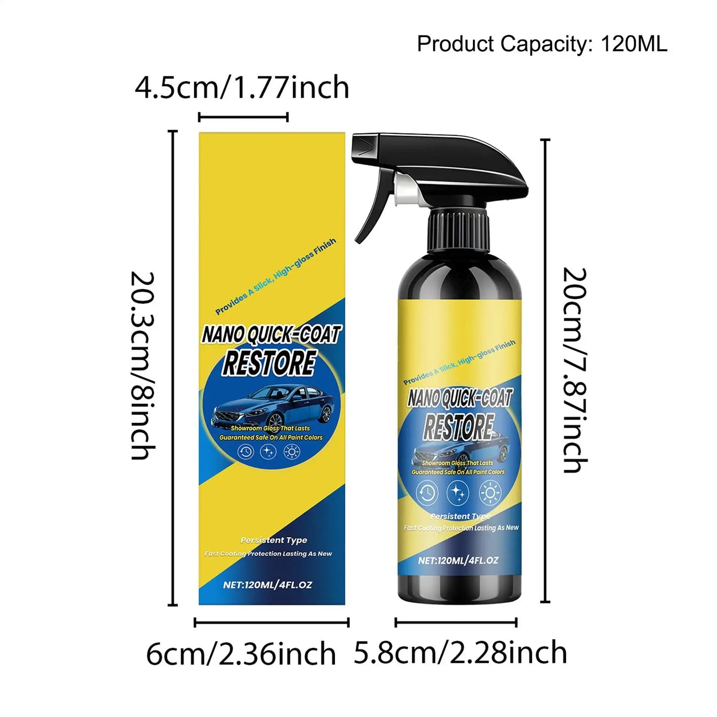 Nano Ceramic Car Coating Spray – Hydrophobic High Gloss Sealant