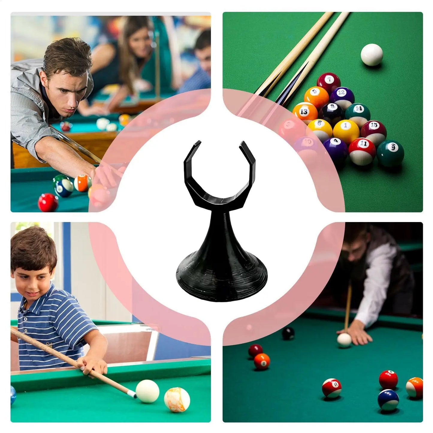 Universal Ergonomic Billiard Cue Hand Rest Stabilizer Portable Bridge Tool for Large Small Tips, Players Enthusiasts, Home Games Peaceful Pleasures Health and Wellness
