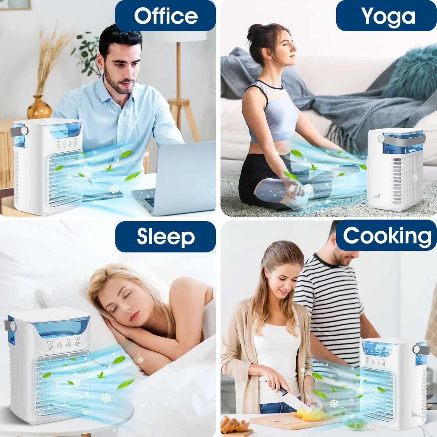 AFDEAL Portable Desktop Air Cooler Fan 600ml RGB Timer USB-C