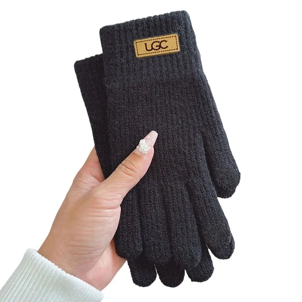 Women's Winter Knitted Touchscreen Gloves – Fleece Lined Winter Knitted Gloves Peaceful Pleasures Health and Wellness E