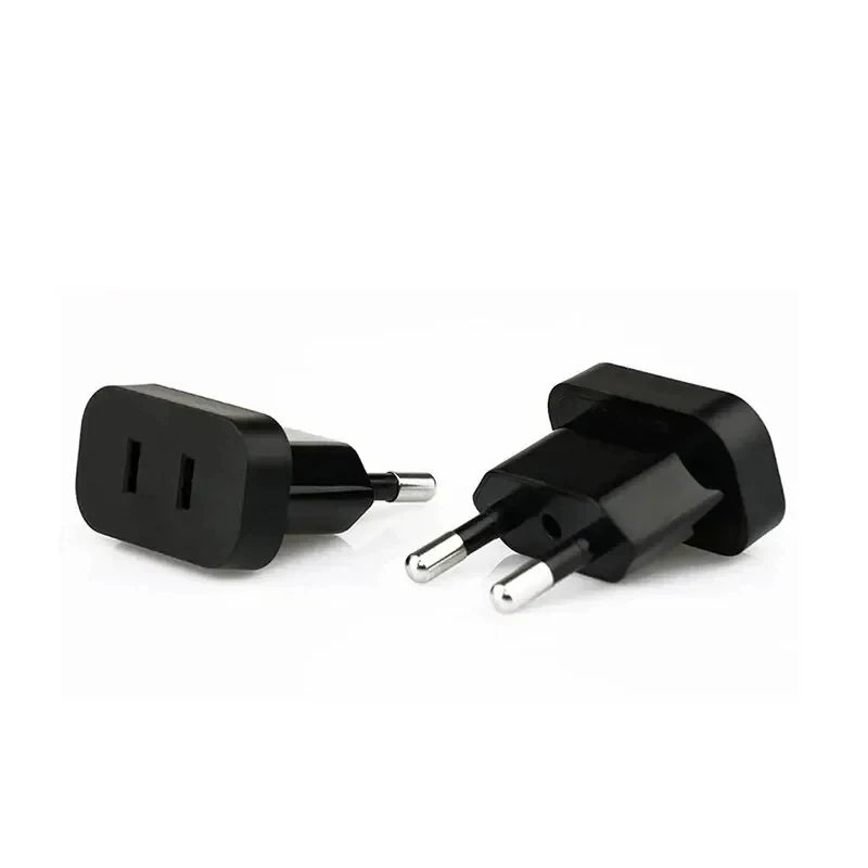 1 Pcs 4.8mm Power Plug Adapter US To EU Euro Europe Plug Power Plug Converter Travel Adapter Power Converter Outlet Peaceful Pleasures Health and Wellness black