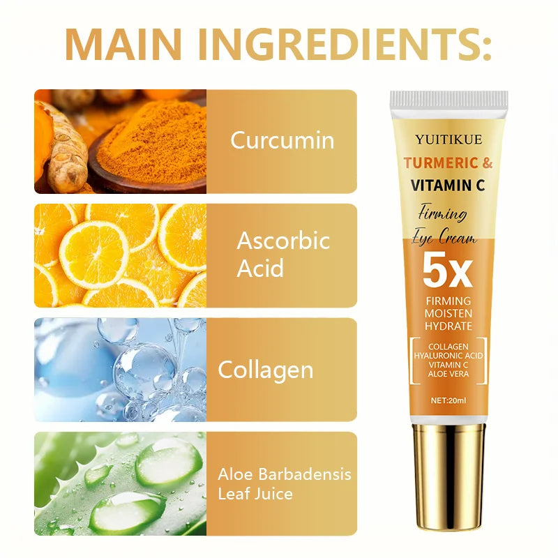Turmeric Vitamin C Eye Cream – Dark Circles, Firming & Hydration Eye Cream Peaceful Pleasures Health and Wellness