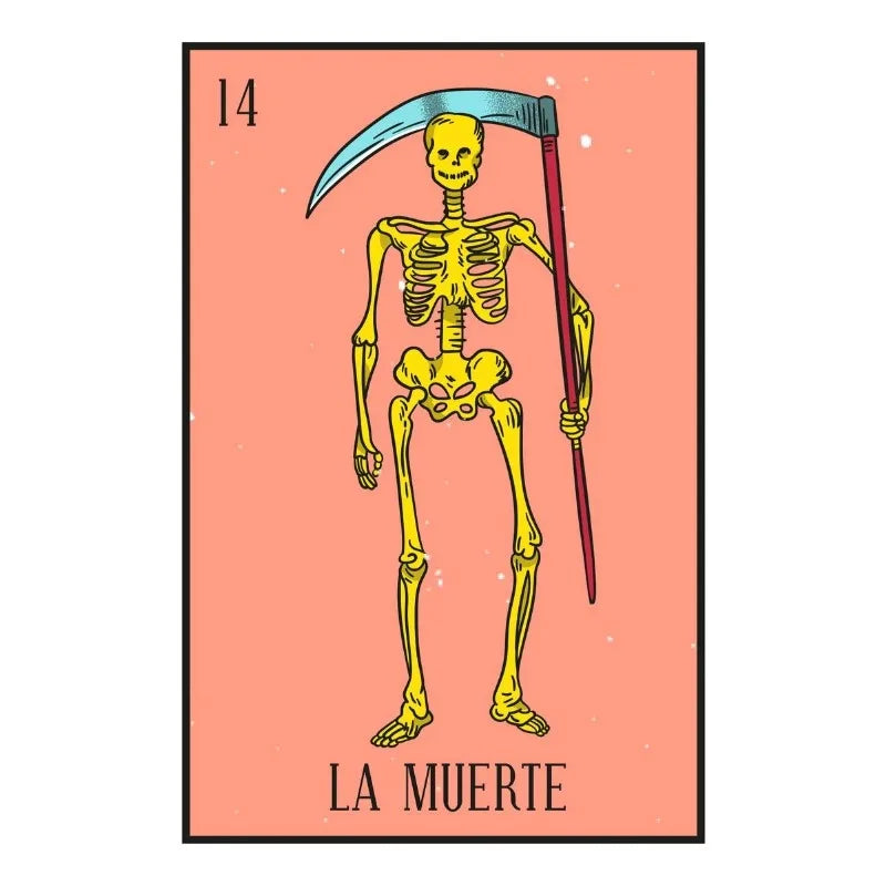 Mexico Skull Musician Tarot Canvas Wall Art | Cactus Decor