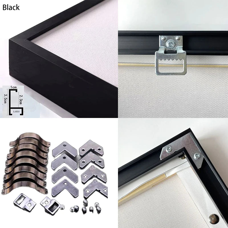 Aluminum Alloy and Wood Frame, Modern Metal Canvas Digital Oil Painting Diamond Frame Peaceful Pleasures Health and Wellness