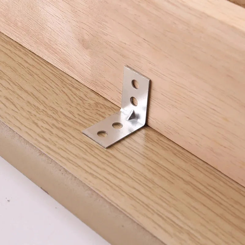 12pcs L-Shaped Metal Corner Brackets – Right Angle Shelf Braces