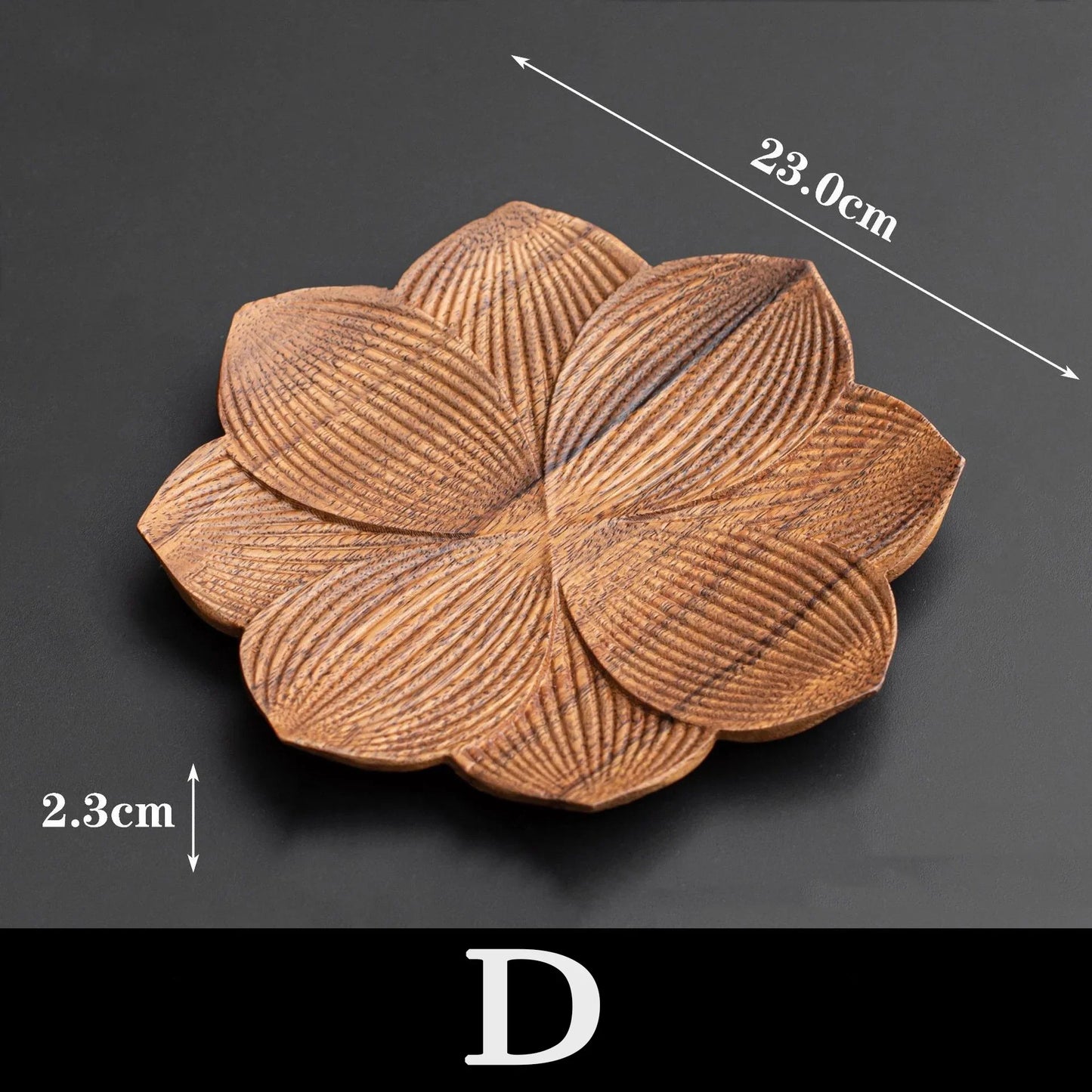 Walnut Leaf Solid Wood Tea Tray – Dry Brew & Pastry Serving Plate