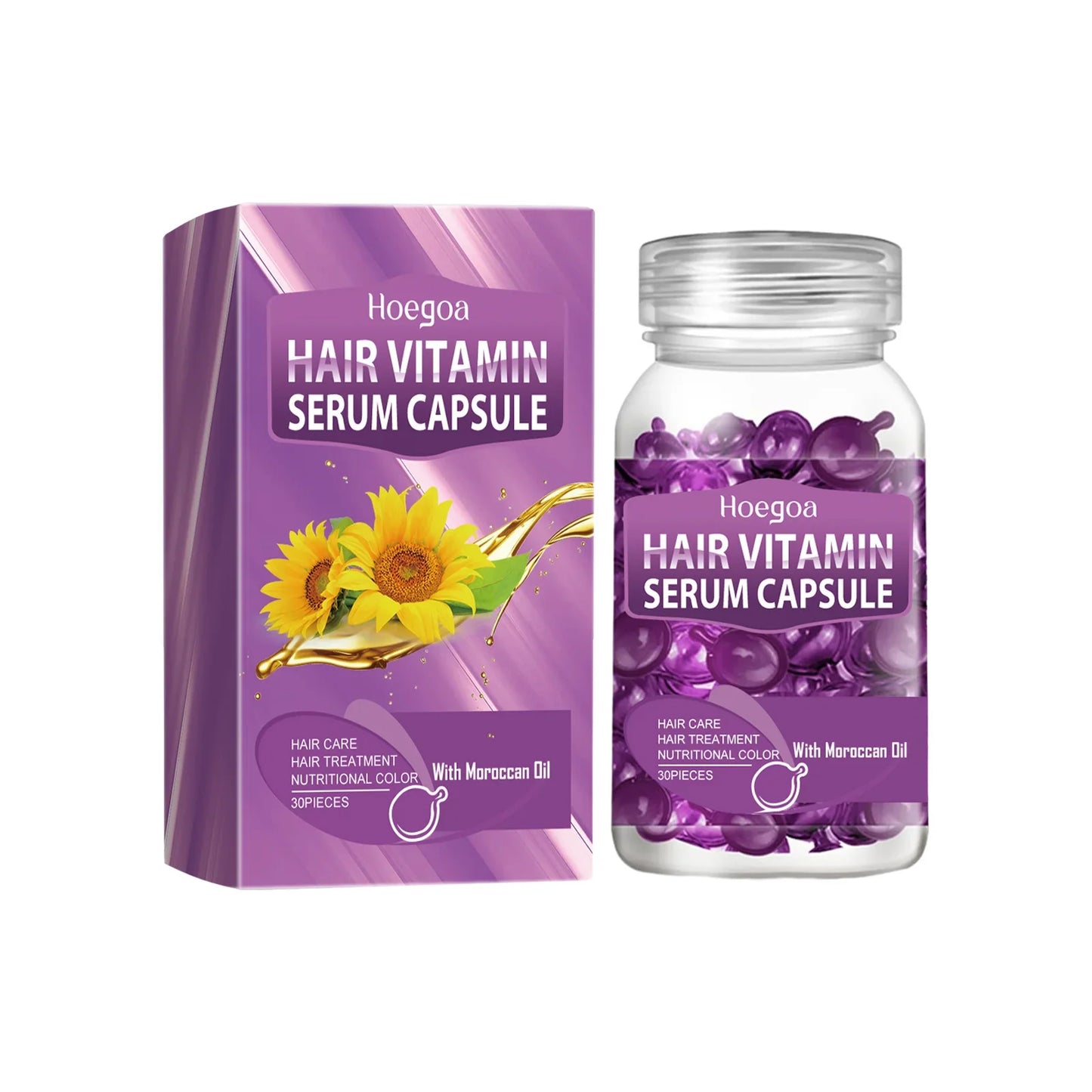 HOEGOA Moroccan Hair Vitamin Capsules – Nourishing Repair Essence
