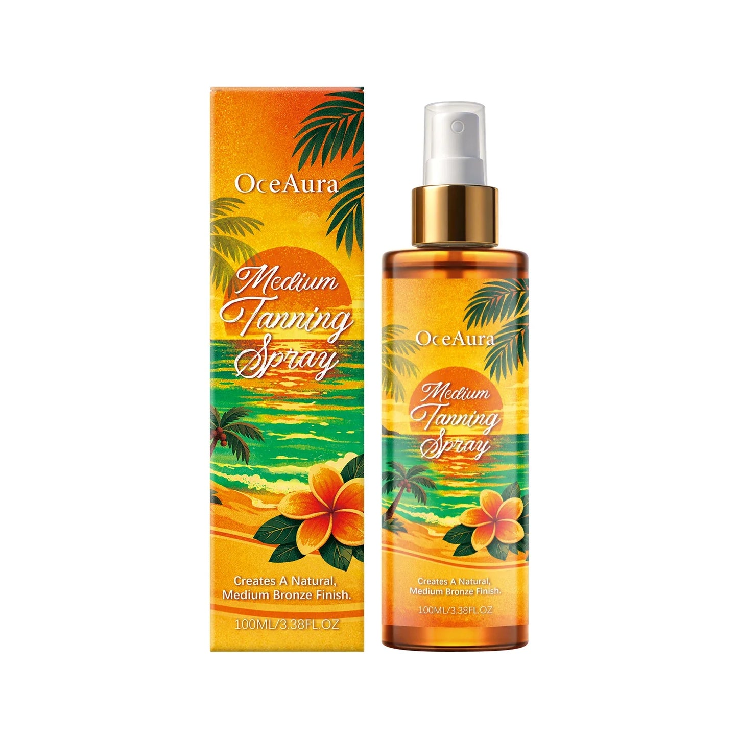 OceAura Self Tanning Spray – Natural Gradual Tan, Body & Face