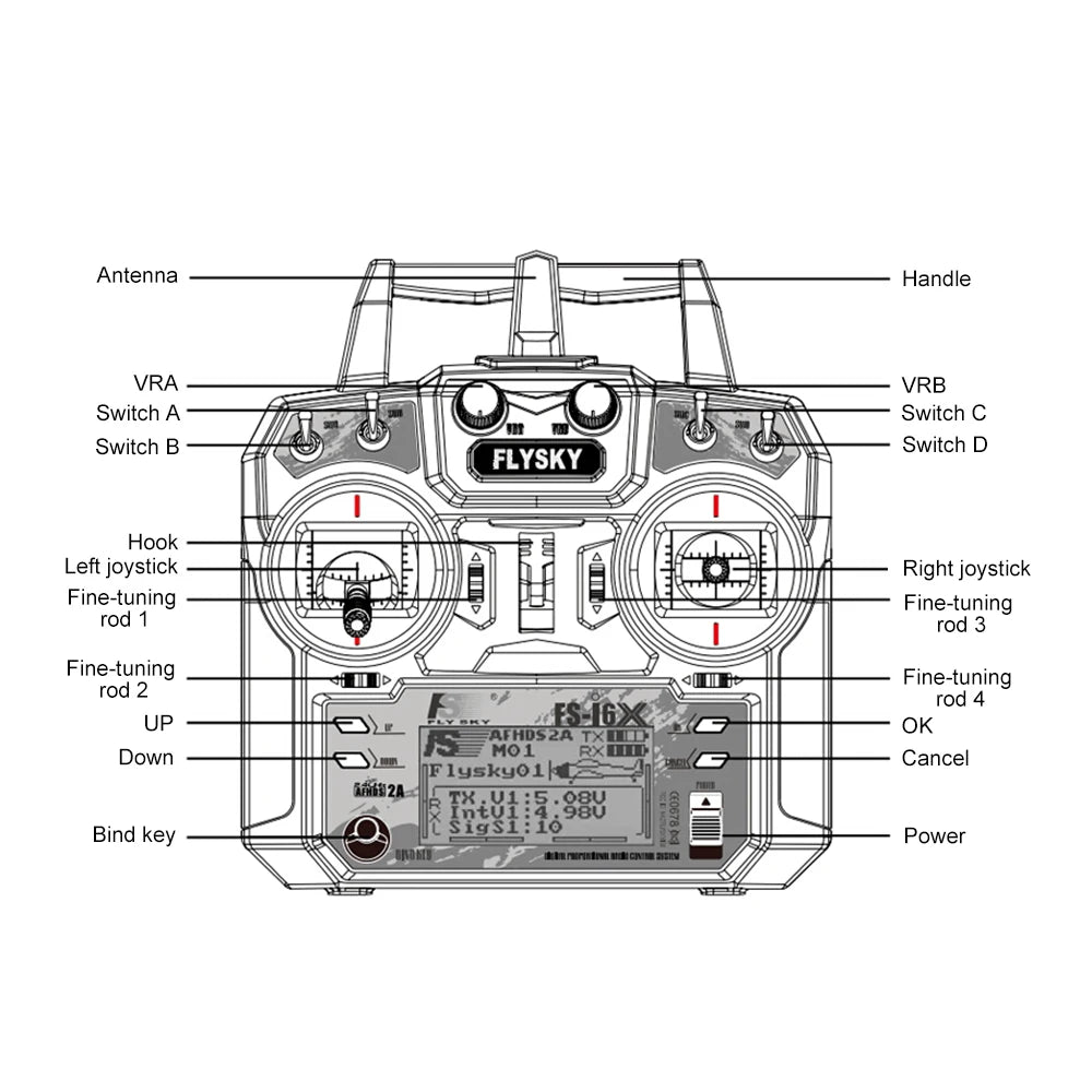 Flysky FS-i6X 10CH 2.4GHz RC Transmitter & FS-iA6B Receiver