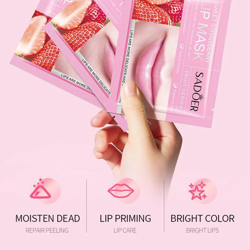 SADOER 30pc Fruit Collagen Lip Mask Patches – Moisturize & Plump