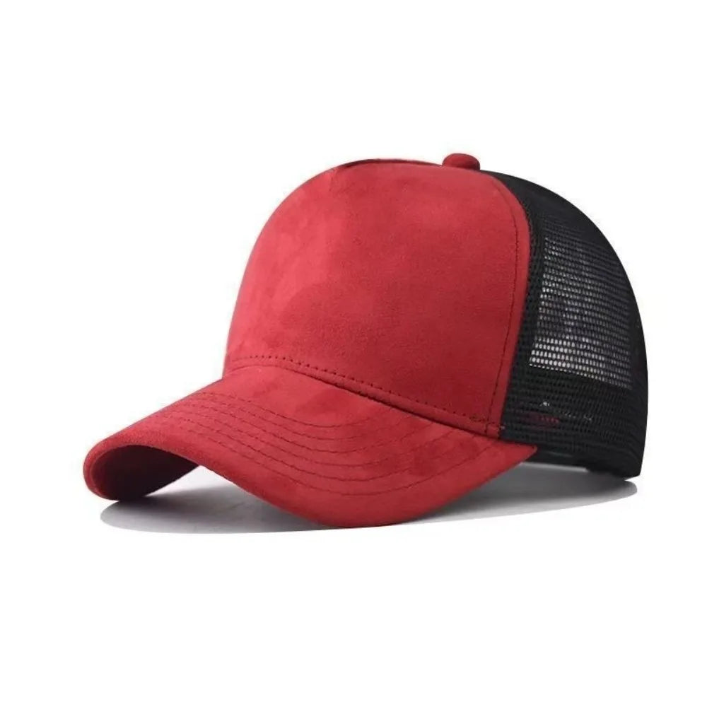 Unisex Suede Mesh Baseball Cap | Adjustable Sun Hat