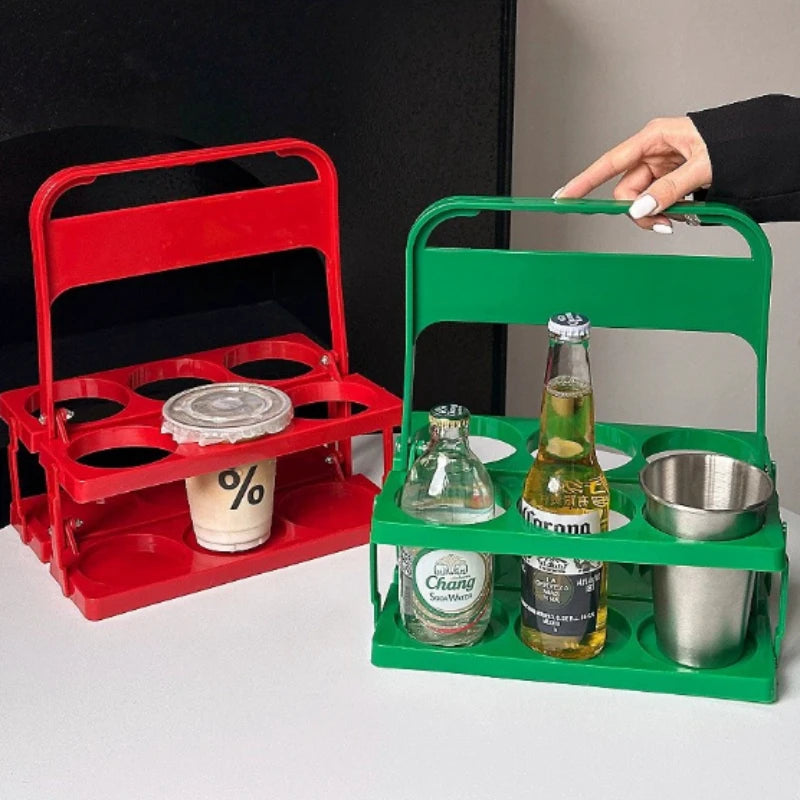 Portable Foldable Plastic Beer Rack Durable Cup Organizer Wine Rack Beer Bottle Holder Beverage Basket Reusable Cocktail Rack Peaceful Pleasures Health and Wellness