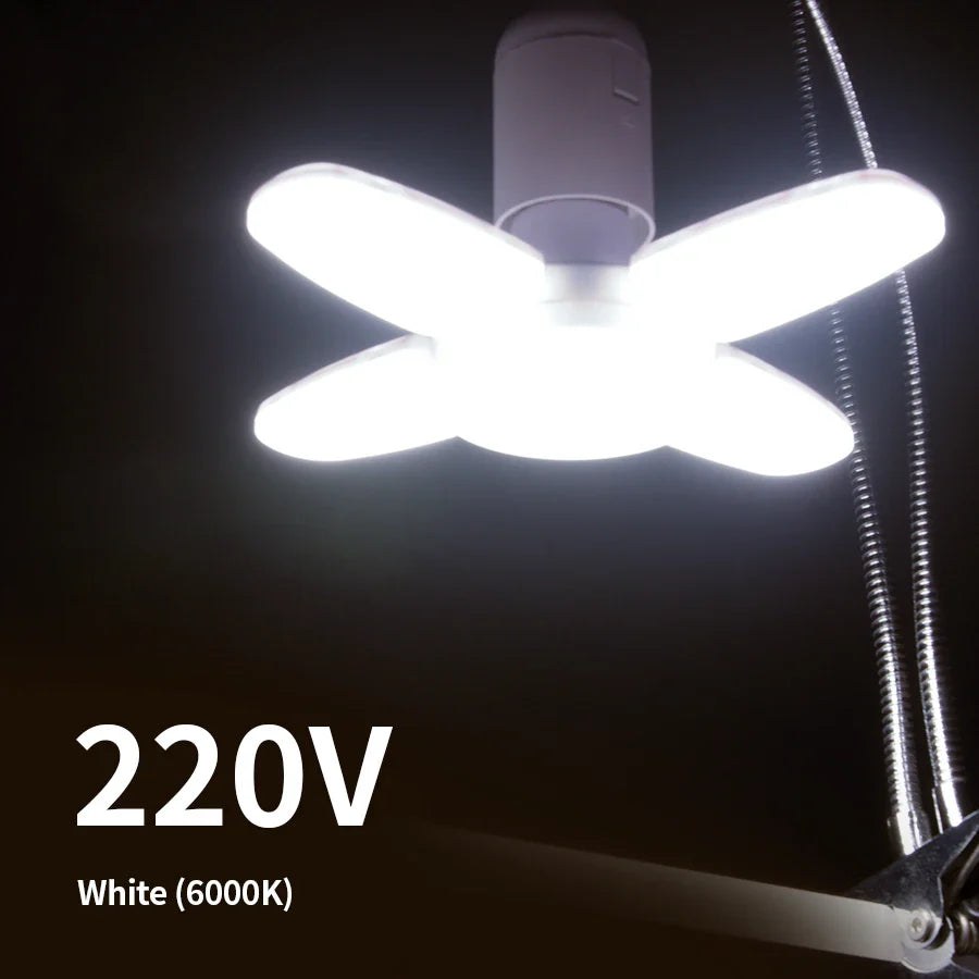 E27 Foldable Fan LED Bulb 28W 360° – Home Garage Warehouse