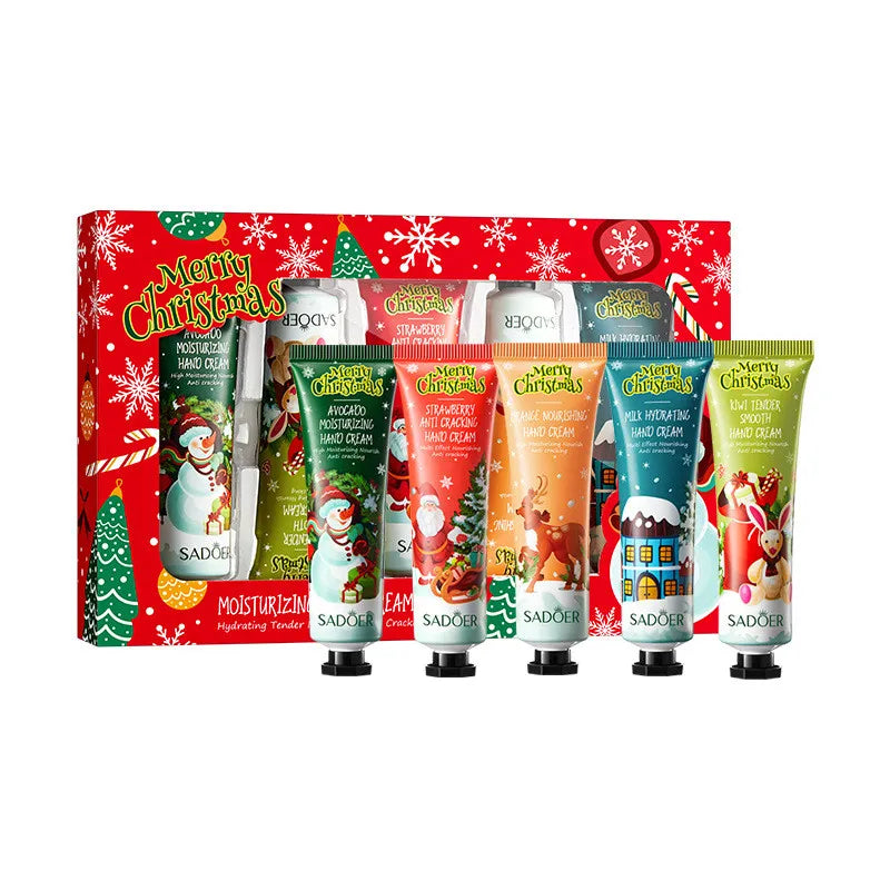 5Pcs Set Fragrance Hand Cream Smooth Refreshing Long-lasting Hydration Moisturizing Hand Care Christmas Gift Peaceful Pleasures Health and Wellness 5PCS boxed