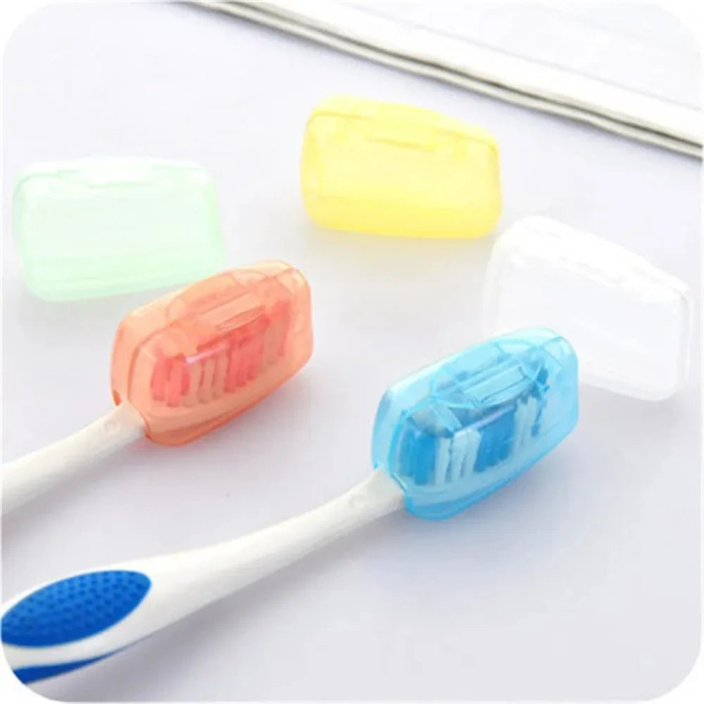 5PCS Travel Toothbrush Head Covers Toothbrush Protector Cap Brush Pod Case Protective Portable Plastic Clip For Household Travel Peaceful Pleasures Health and Wellness