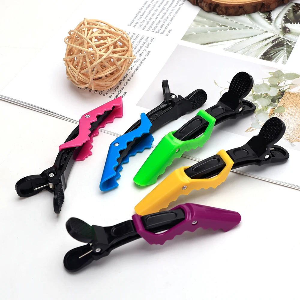 5Pcs Colorful Crocodile Hair Clips Hairdressing Clamps Claws Pro Barber Alligator Hairpins Salon Home Styling Tools Accessories Peaceful Pleasures Health and Wellness