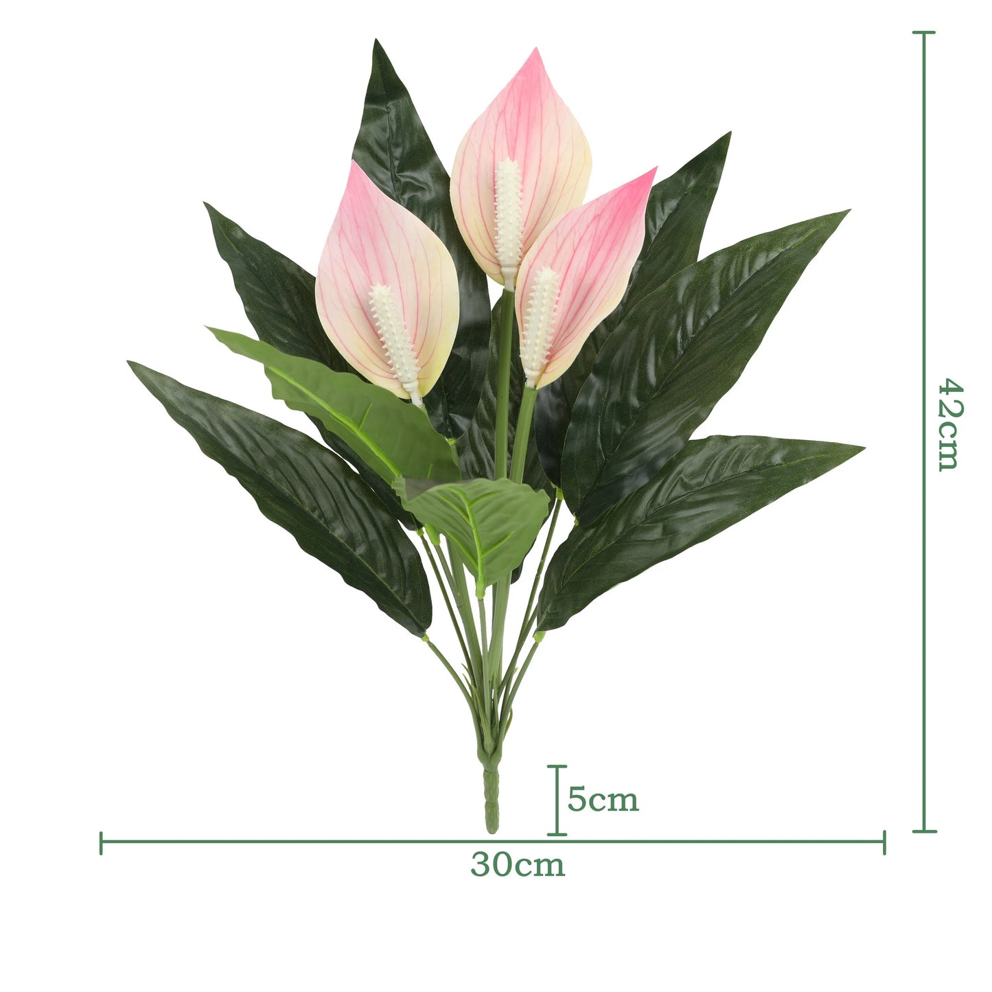 Yannew 4pcs UV Resistant Artificial Spathiphyllum Silk Flowers