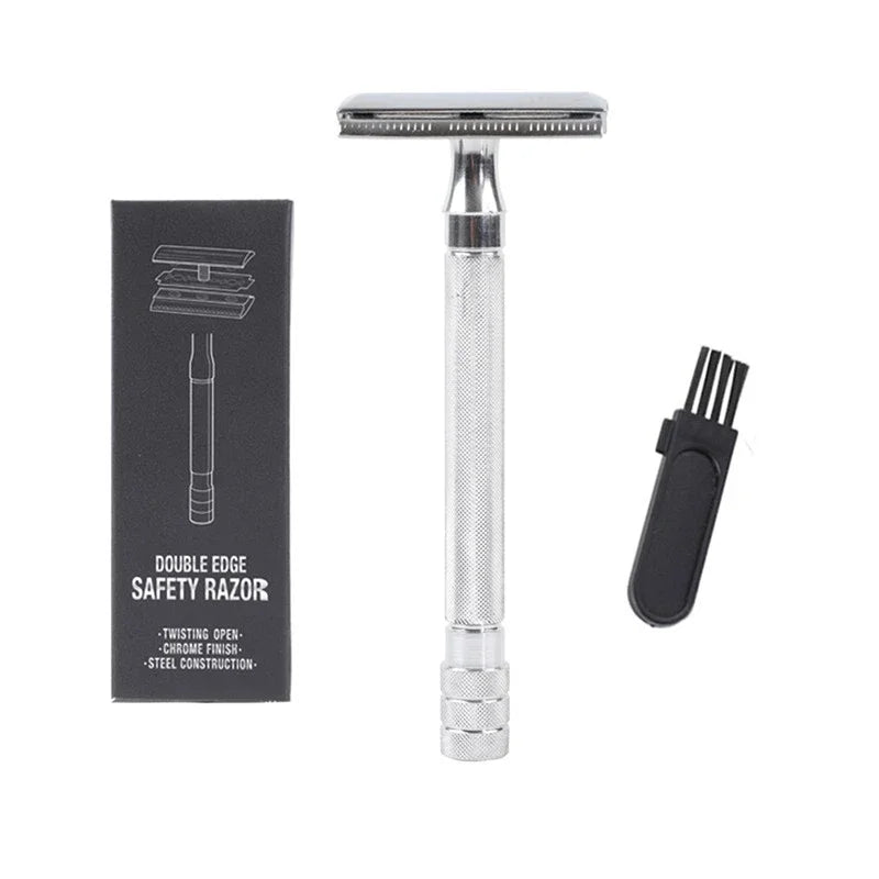 Men's Double Edge Safety Razor | Stainless Steel + Titanium Blade