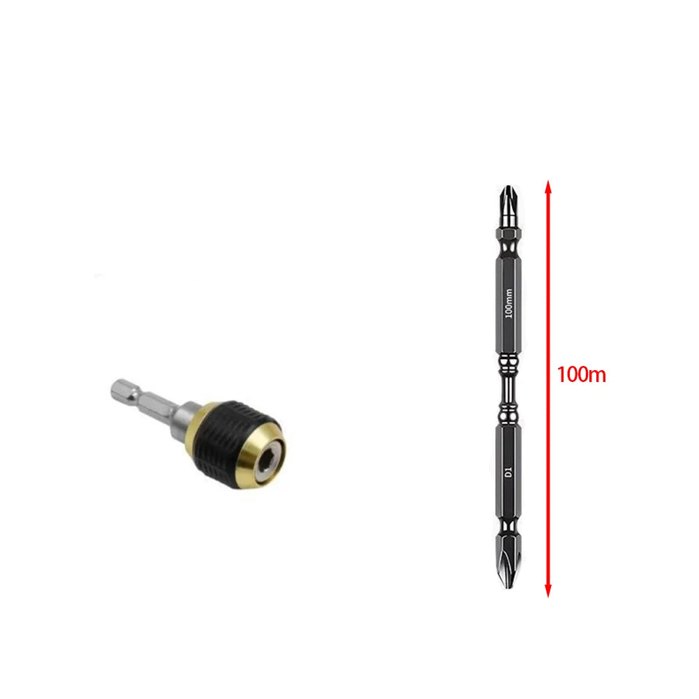 Drill Chuck Screwdriver Hex Shank Quick Change Adapter Double Head