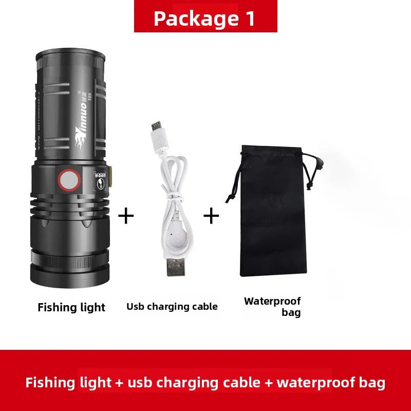 SHINEKNOT 800LM Zoomable Night Fishing Flashlight | USB Rechargeable
