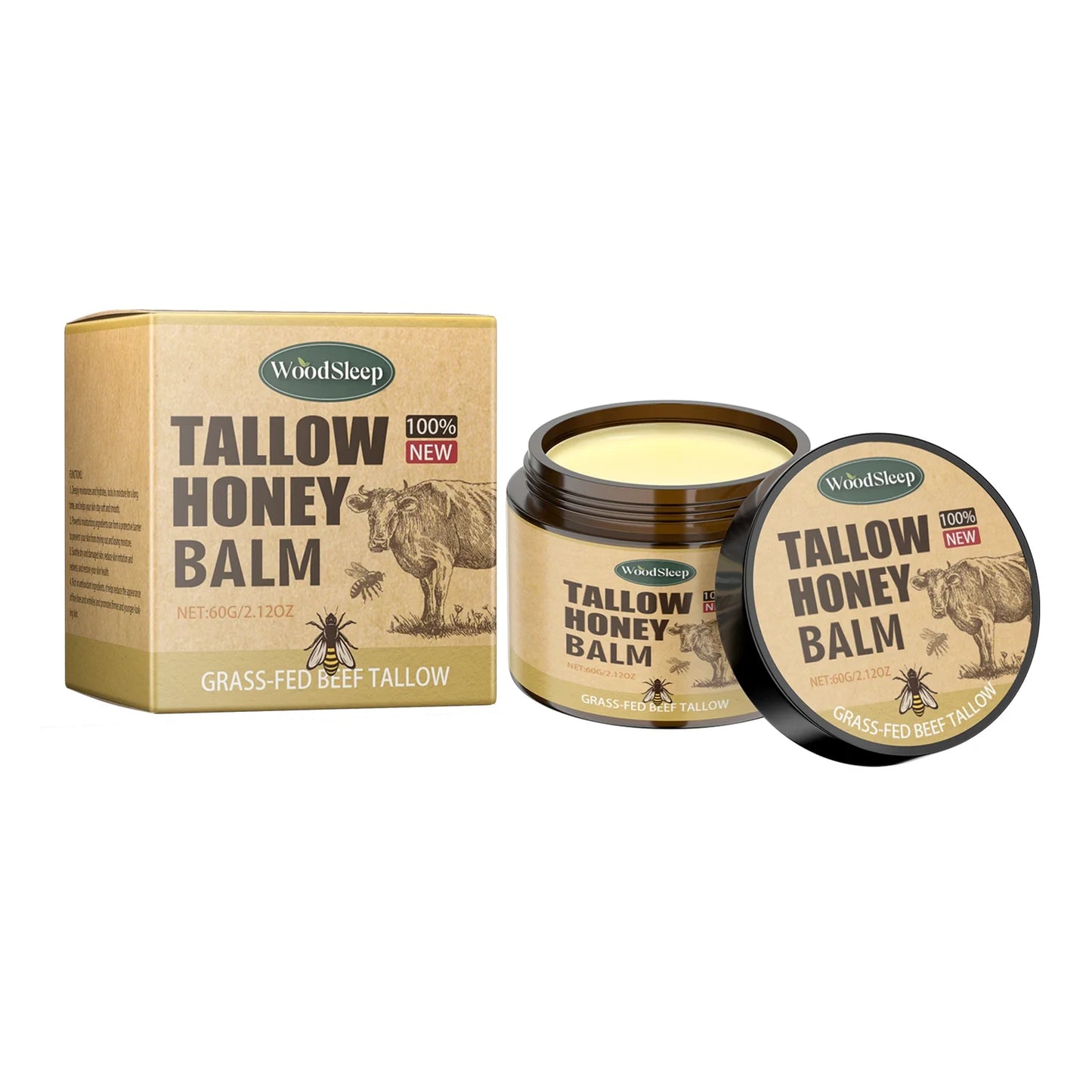 Beef Tallow & Honey Face Moisturizer – Nourishing Cream 120g