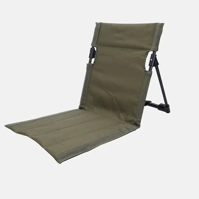Portable Camping Folding Chair Mat Lawn Chair Outdoor Folding Beach Garden Reclining Chair Tent Leisure Chair Peaceful Pleasures Health and Wellness Military green
