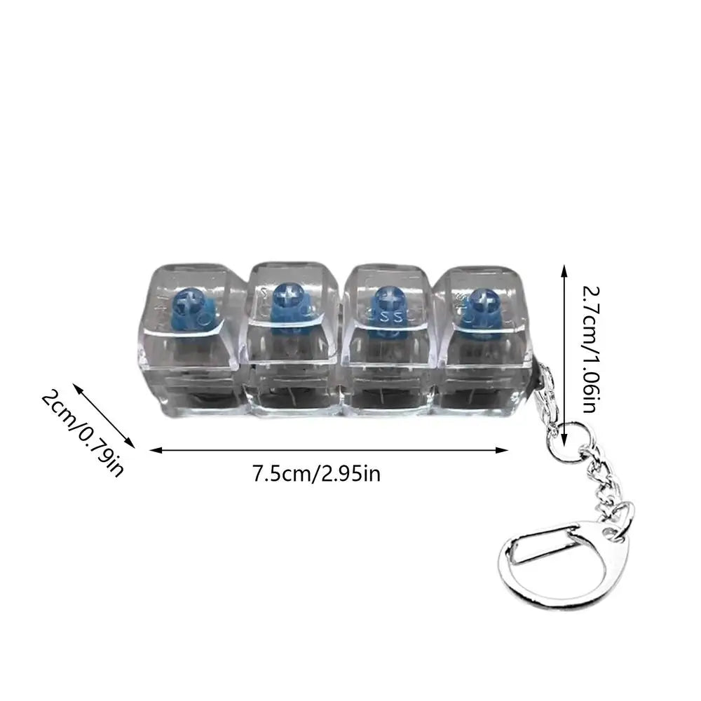 4-Key Mechanical Keyboard Fidget Keychain | Light-Up Keys