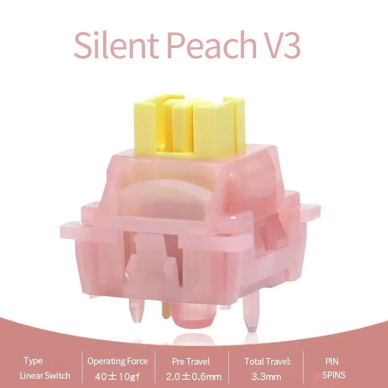 Outemu Silent Peach & Lemon V3 Switches – 5-Pin Hot Swap