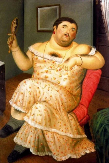 Botero Fat Couple Dancing Canvas Wall Art | Unframed Print