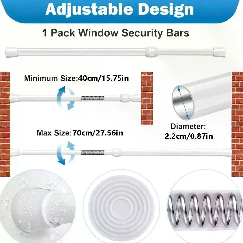 Adjustable Spring-Loaded Tension Rod | No-Drill Home Organizer