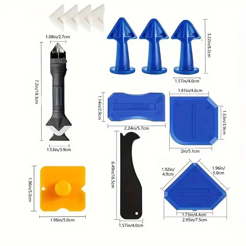 Versatile 15pcs Silicone Caulking Set: Professional, Precision Tools for Kitchens, Bathrooms - Durable and Easy to Use Peaceful Pleasures Health and Wellness SKJS-C01-27 1