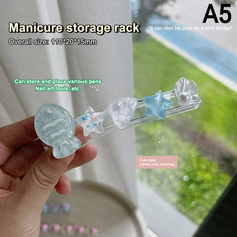 Cartoon Nail Brush Holder Stand Salon Pen Rack Accessoire Brushes For Manicure Tool Nail Art Brush Holder Carrier Storage Peaceful Pleasures Health and Wellness A5