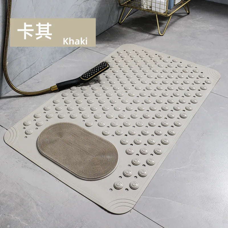 Non-Slip Bath Mat with Suction Cups & Drain Holes – Soft PVC