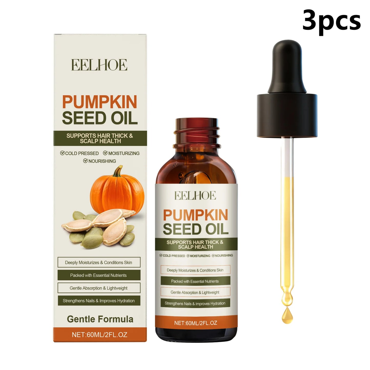 EELHOE Pumpkin Seed & Castor Oil | Hair, Scalp, Nail & Skin 60ml