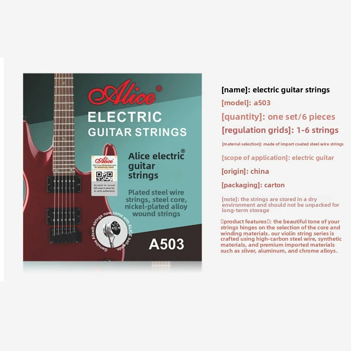 Alice Electric Guitarstring A503 Guitar Special 009 Strings 1 2 6