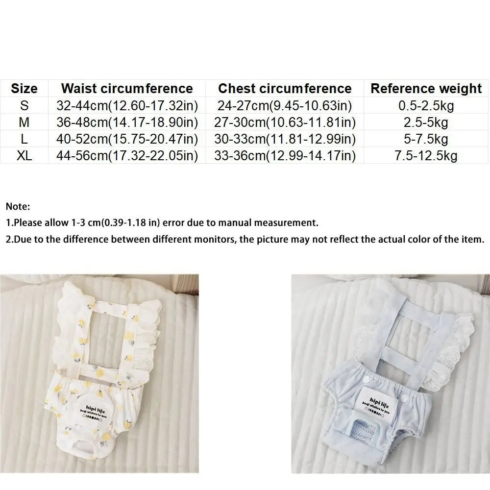 Female Dog Physiological Pants | Breathable Cotton Suspender Shorts