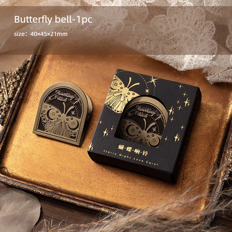 1pc Metal Clip Retro Elegant Hand Account Material Decoration Clip Starry Night Love Song Series Office Document Supplies Peaceful Pleasures Health and Wellness butterfly