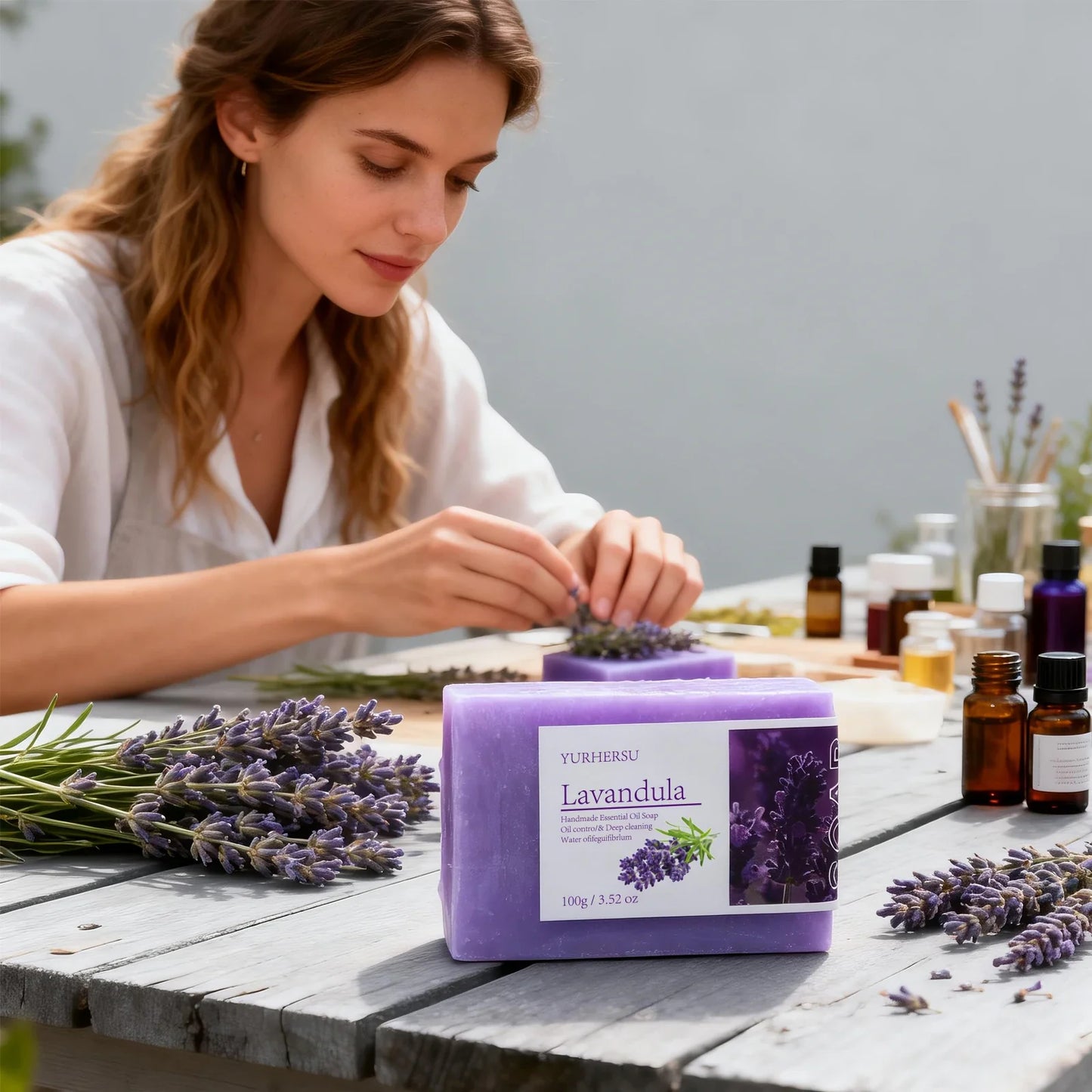 Lavender Essential Oil Handmade Cold Process Soap Bar | YURHERSU