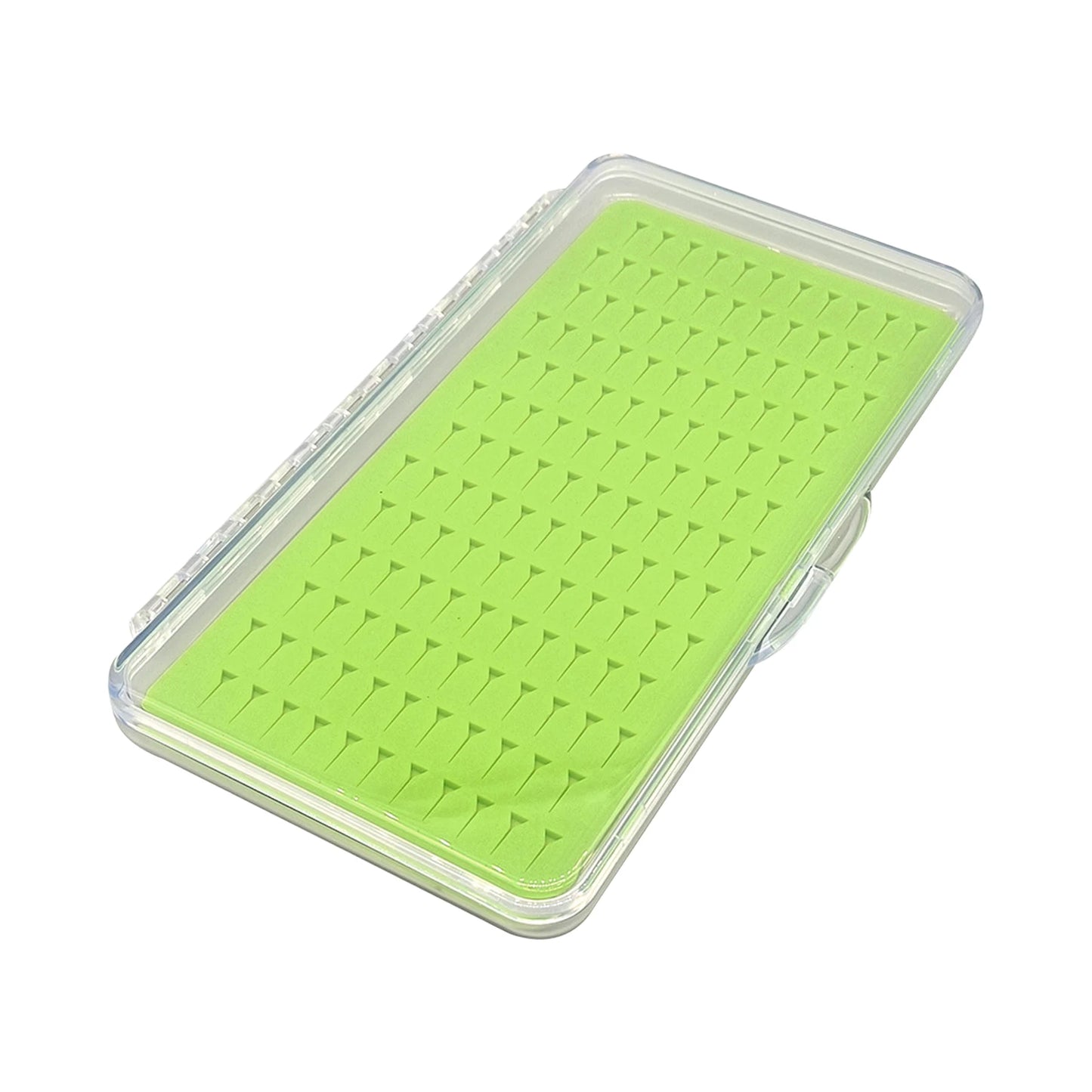 Acrylic Fly Fishing Box With Silicone Slots Durable Green Compact Design For Outdoor Use Peaceful Pleasures Health and Wellness Large slim 143 slots