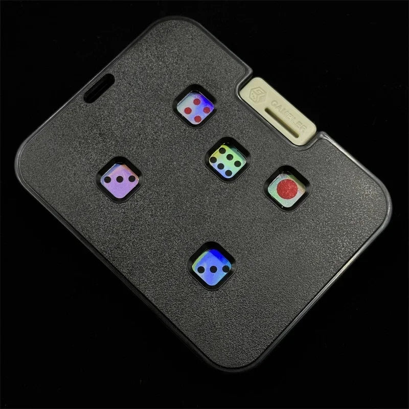 Portable Dice Edc Stress Relief Mechanical Card Press Dice, Table Game Gift for Parties, Fun and Interactive Gaming Accessory Peaceful Pleasures Health and Wellness black