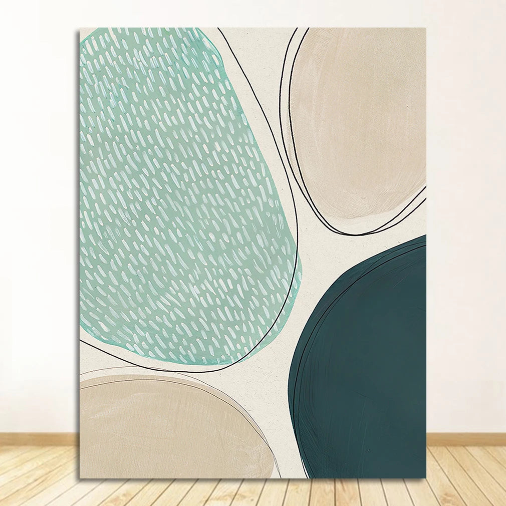 Poster Wall Art Canvas Painting Nordic Posters Prints Pictures For Living Room Home Decor Dot Abstract Line Color block Peaceful Pleasures Health and Wellness 1677-02 20x30cm Unframed