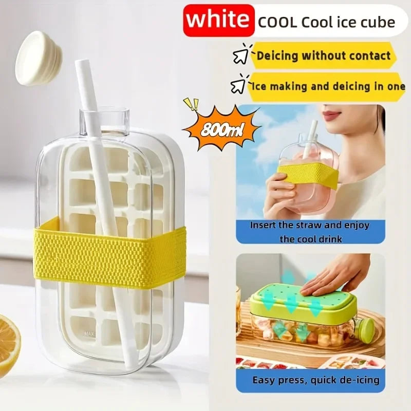 12-Grid Food-Grade Ice Cube Tray with Lid | 500/800ml Combo