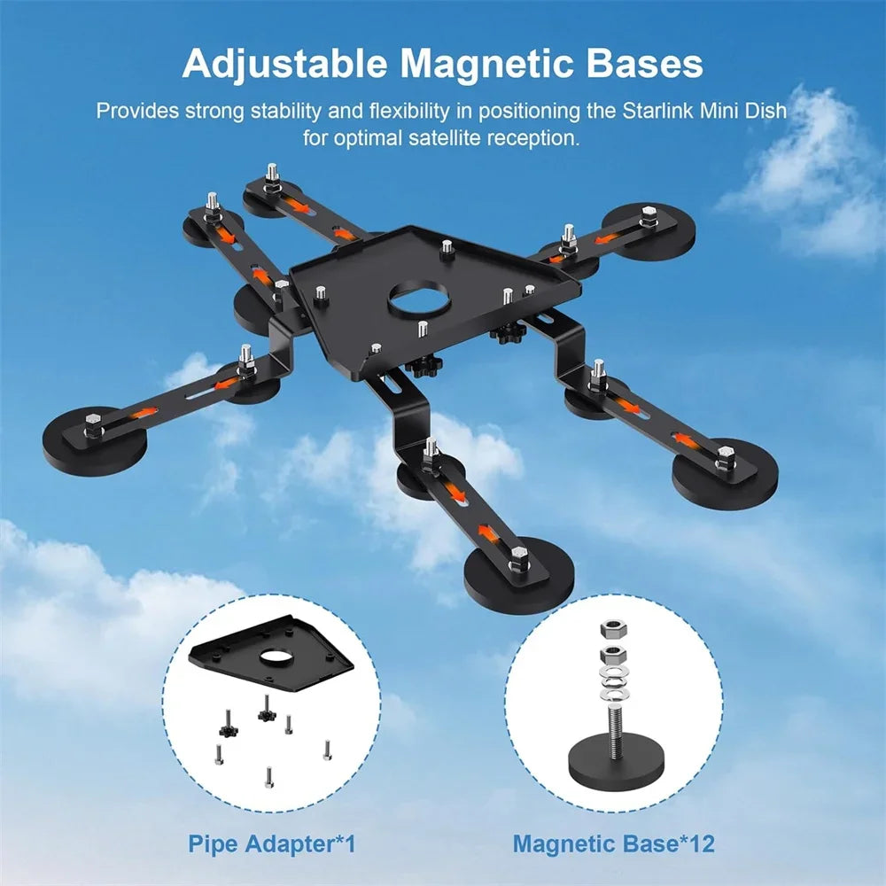 Starlink Gen 3 Magnetic Roof Mount Kit 12 Magnetic Bases for RVs Cars Compatible with Starlink V3 Dish Peaceful Pleasures Health and Wellness