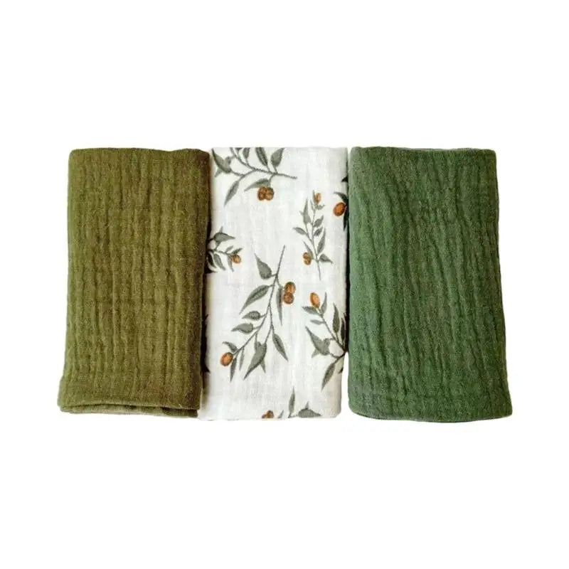 Soft Cotton Baby Washcloths Set of 3 | Newborn Bath Towels