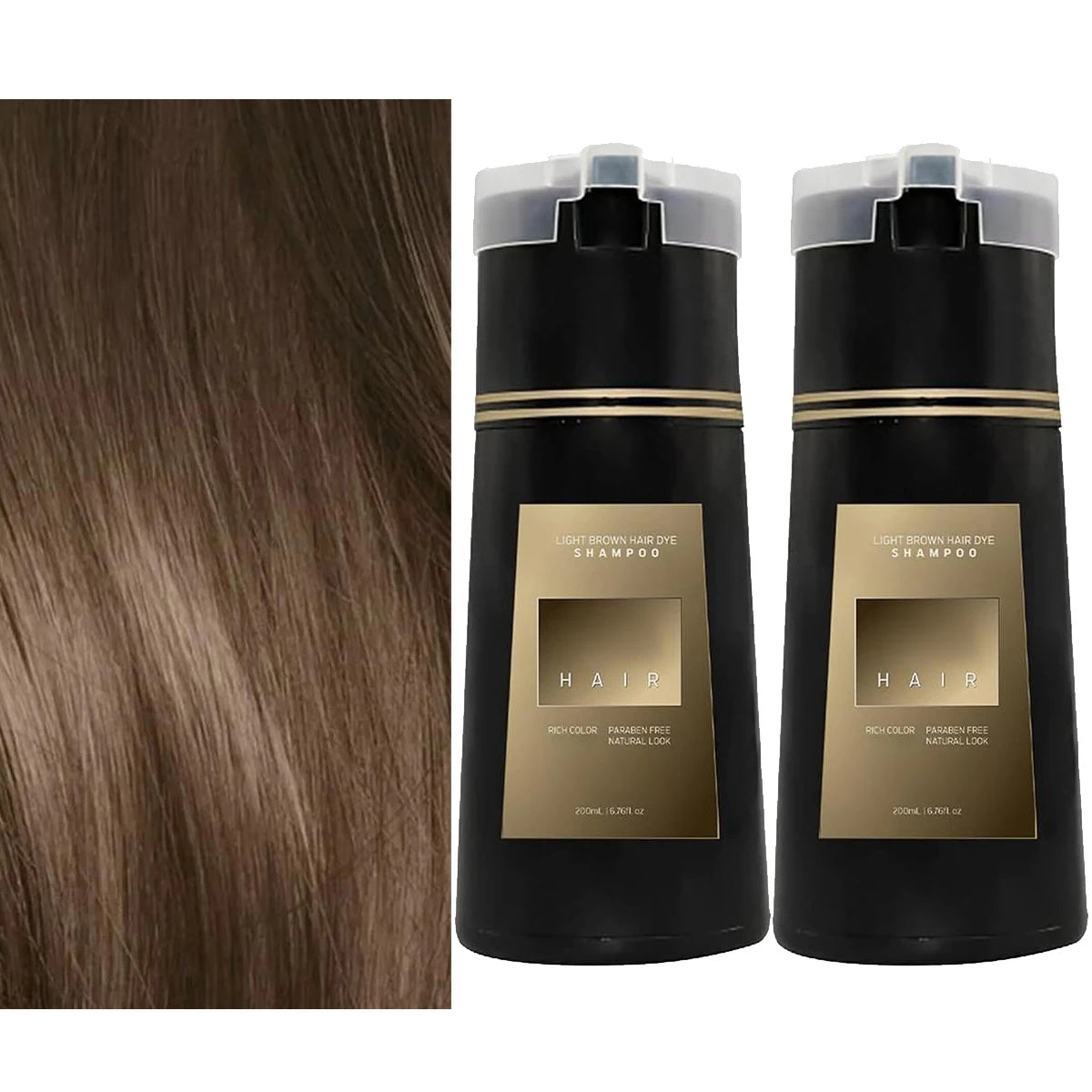 1/2/3PCS Black Hair Dye Shampoo Nova Hair Instant Dye Shampoo,Hair Dye Coloring For Gray Hair Long Lasting Color in Minutes Peaceful Pleasures Health and Wellness 2pcs-light brown