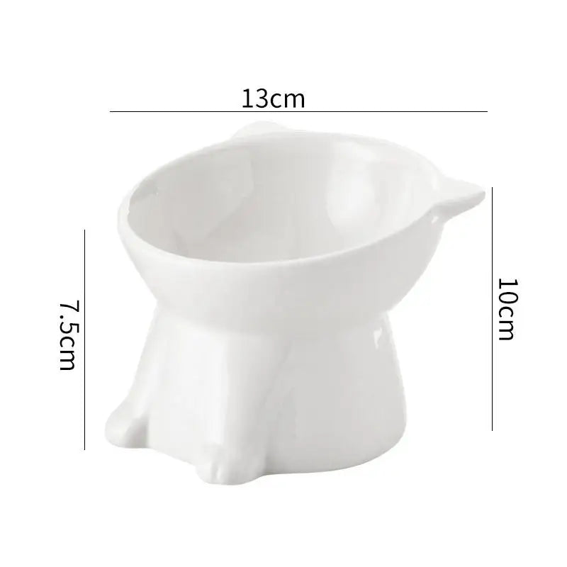 Raised Tilted Anti-Tip Pet Bowl – Cat & Dog Food Water Feeder